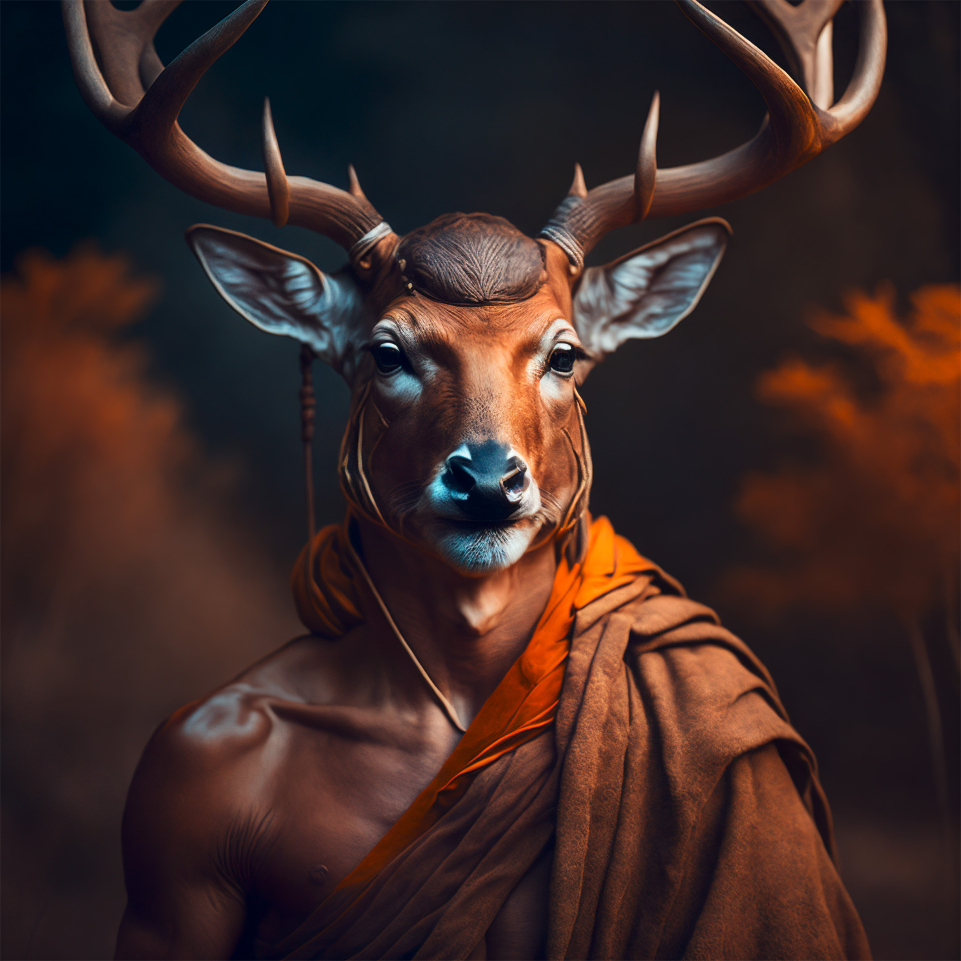 00057-4175531534-(ultra photorealistic_1.3), RAW photo, (highly detailed skin_1.2), (frontal_1.2) medium mid shot, (monk with a deer head_1